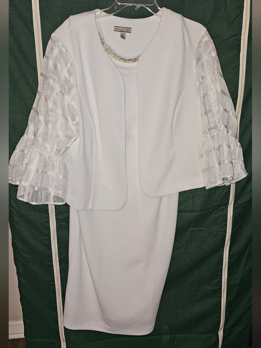 EUC MAYA BROOKE 2PC WHITE DRESS ENSEMBLE SIZE 16W
